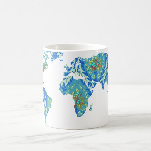 Modern Victorian World Map  World Traveler Mug