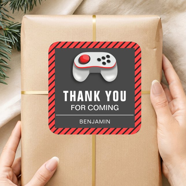 Modern Video Game Birthday Party Favor Sticker (Creator Uploaded)