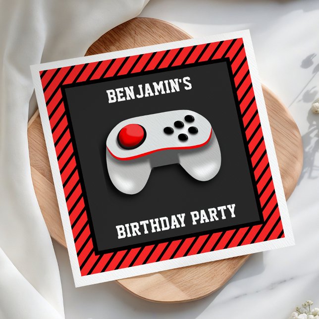Modern Video Game Birthday Party Paper Napkins (Creator Uploaded)