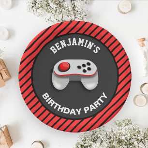 Modern Video Game Birthday Party Paper Plates