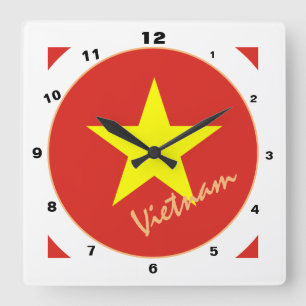 Modern Vietnamese Flag, Vietnam Home / design Square Wall Clock