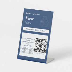 Modern View Menu QR Code Sign Digital Menu