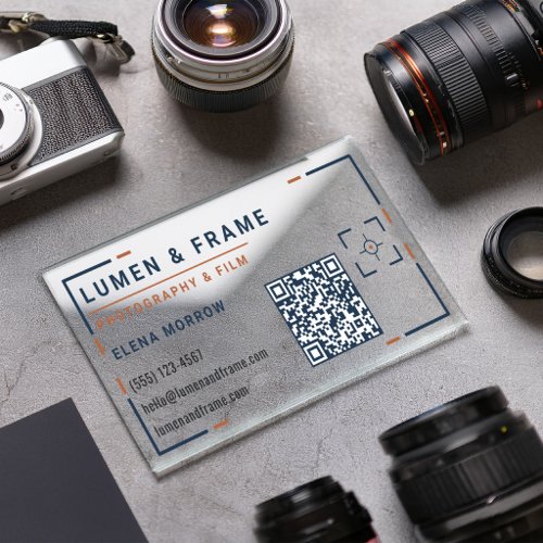 Modern Viewfinder Photography and Film Studio Clear Business Cards