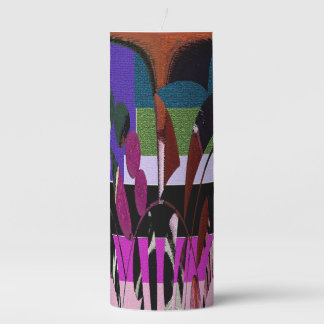 Modern Vine Leaf Floral Pillar Candle