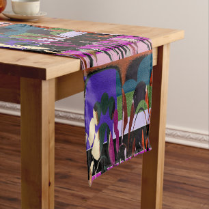 Modern Vine Leaf Floral  Short Table Runner
