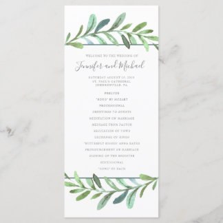 Modern Vines Botanical Wedding Program