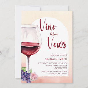 Modern Vino before Vino Bridal Shower Invitation