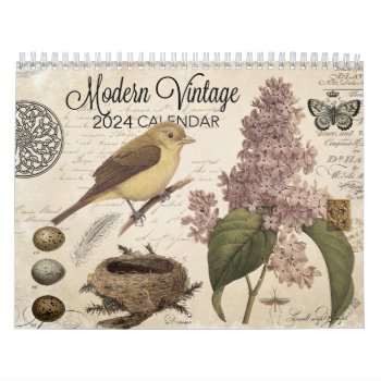 Modern Vintage 2024 Calendar by GIFTSBYHEATHERMYERS at Zazzle