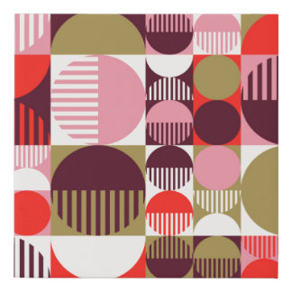 Modern vintage abstract seamless geometric pattern faux canvas print