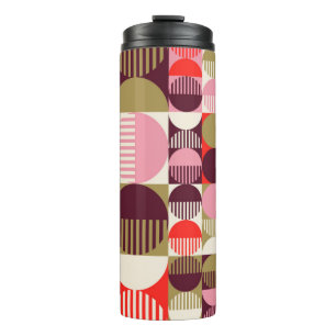 Modern vintage abstract seamless geometric pattern thermal tumbler