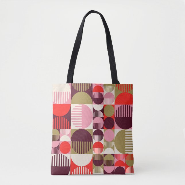 Modern vintage abstract seamless geometric pattern tote bag (Front)