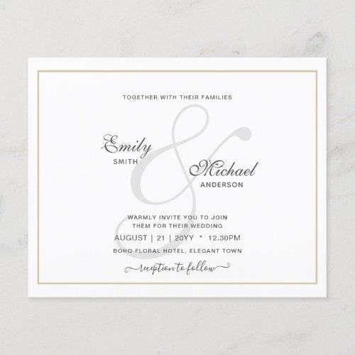 Modern Vintage Ampersand Typography Wedding QR cd Flyer