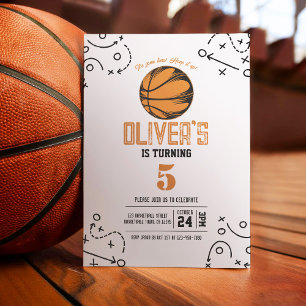 Modern Vintage Basketball Sports Tactics Birthday Invitation