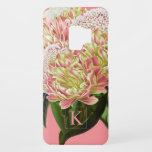Modern Vintage Botanical Floral Monogram Case-Mate Samsung Galaxy S9 Case<br><div class="desc">Modern Vintage Botanical Floral Monogram phone case with stunning vintage double tulips in romantic shades of pink and green. Easy to customize by adding your own initial.</div>