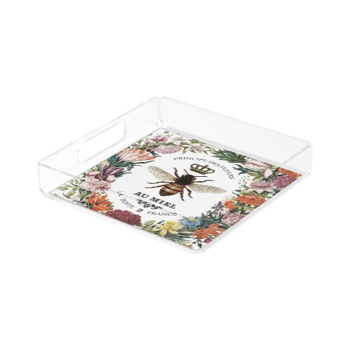 MODERN VINTAGE BOTANICAL QUEEN BEE ACRYLIC TRAY