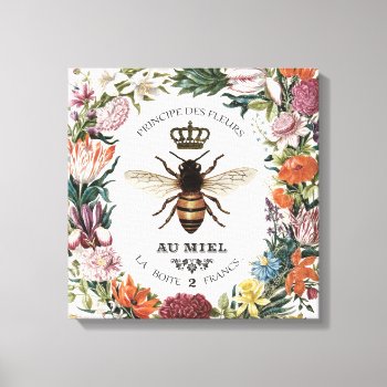 Modern Vintage Botanical Queen Bee Canvas Print by GIFTSBYHEATHERMYERS at Zazzle