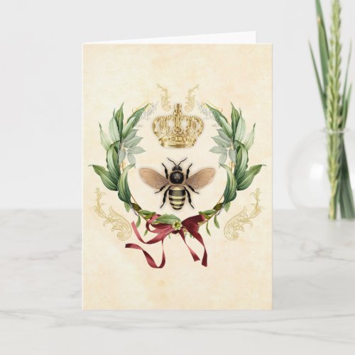 Modern Vintage Botanical Queen Bee Card