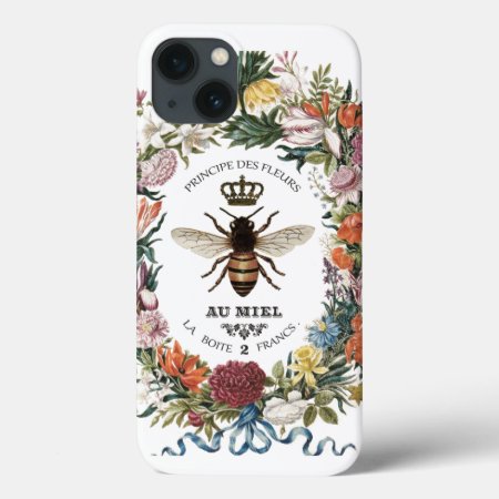Modern Vintage Botanical Queen Bee Iphone 13 Case