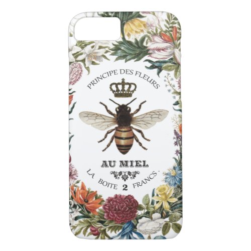 MODERN VINTAGE BOTANICAL QUEEN BEE iPhone 87 CASE