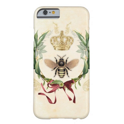 Modern Vintage Botanical Queen Bee Barely There iPhone 6 Case