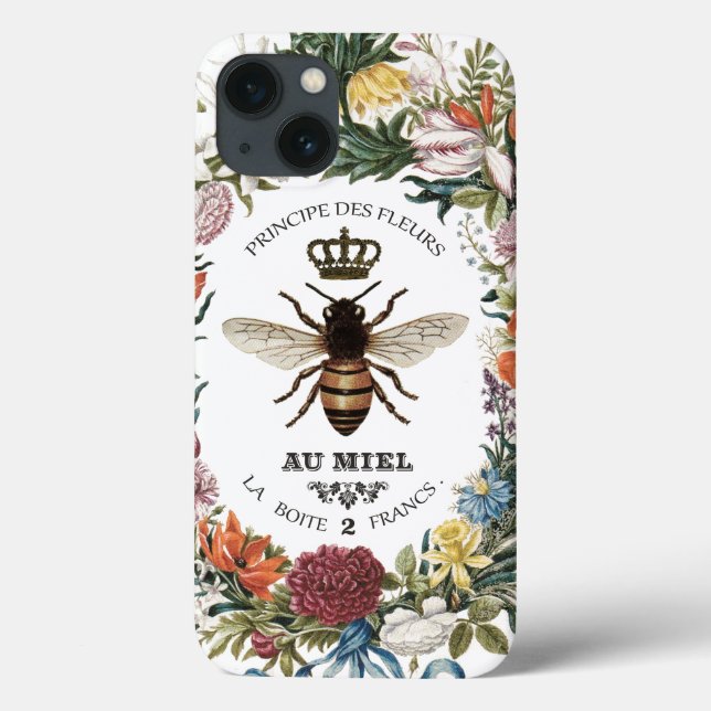 MODERN VINTAGE BOTANICAL QUEEN BEE Case-Mate iPhone CASE (Back)
