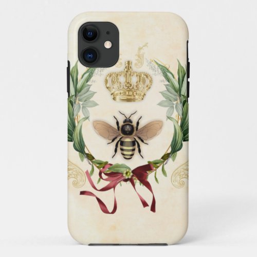 Modern Vintage Botanical Queen Bee iPhone 11 Case