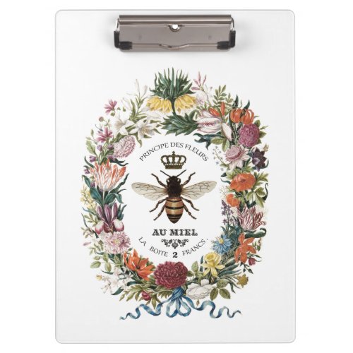 MODERN VINTAGE BOTANICAL QUEEN BEE CLIPBOARD