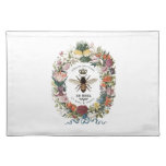 Modern Vintage Botanical Queen Bee Cloth Placemat at Zazzle