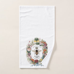 MODERN VINTAGE BOTANICAL QUEEN BEE HAND TOWEL