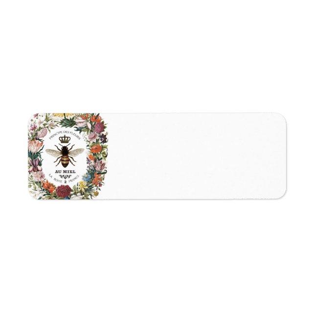 MODERN VINTAGE BOTANICAL QUEEN BEE LABEL (Front)