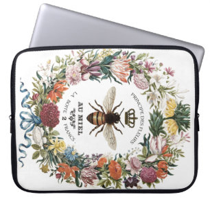 MODERN VINTAGE BOTANICAL QUEEN BEE LAPTOP SLEEVE