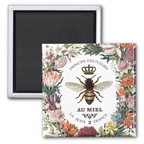 MODERN VINTAGE BOTANICAL QUEEN BEE MAGNET