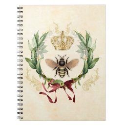 Modern Vintage Botanical Queen Bee Notebook