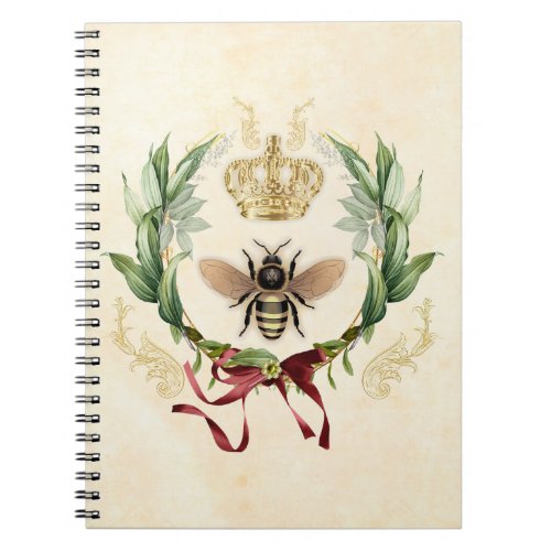 Modern Vintage Botanical Queen Bee Notebook