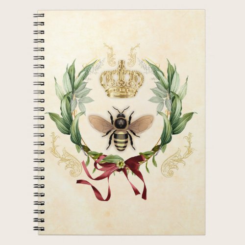 Modern Vintage Botanical Queen Bee Notebook