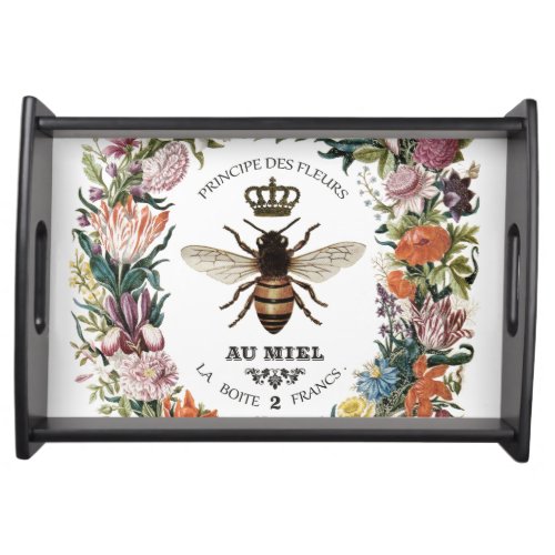 MODERN VINTAGE BOTANICAL QUEEN BEE SERVING TRAY