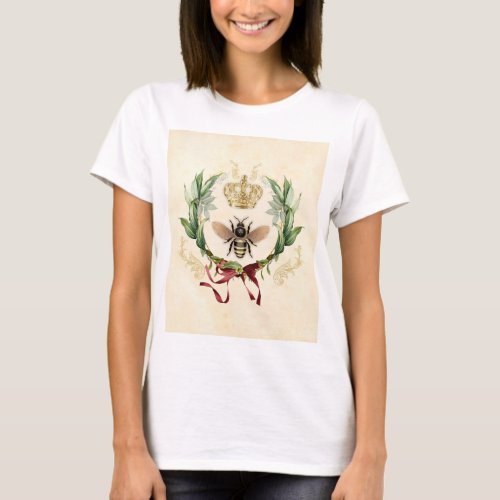 Modern Vintage Botanical Queen Bee T_Shirt