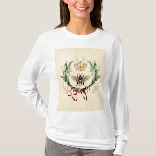 Modern Vintage Botanical Queen Bee T_Shirt