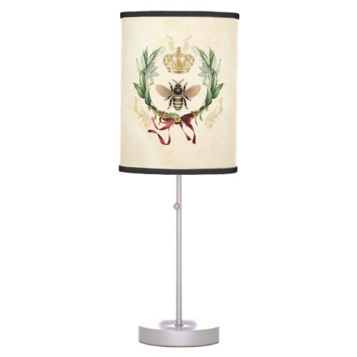 Modern Vintage Botanical Queen Bee Table Lamp