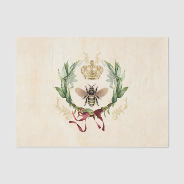 Modern Vintage Botanical Queen Bee Tissue Paper | Zazzle