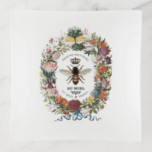 MODERN VINTAGE BOTANICAL QUEEN BEE TRINKET TRAY
