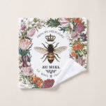 Modern Vintage Botanical Queen Bee Wash Cloth at Zazzle