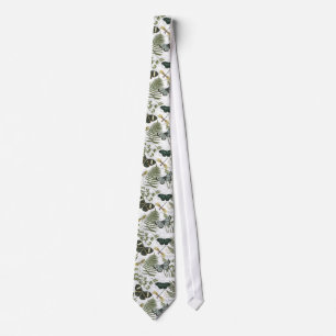 modern vintage butterflies and dragonflies neck tie