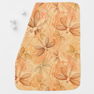 modern vintage butterflies baby blanket