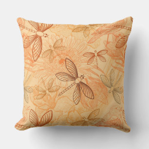 modern vintage butterflies throw pillow