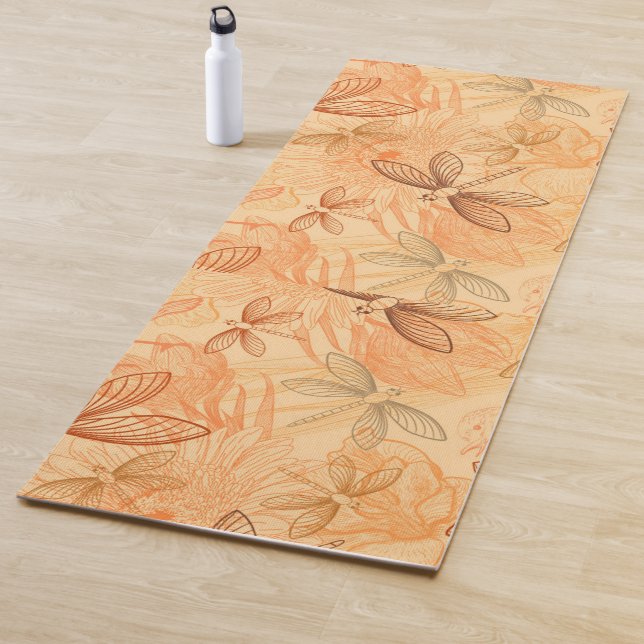 modern vintage butterflies yoga mat (In Situ)