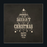 modern vintage chalkboard christmas tree wood wall decor<br><div class="desc">Modern Vintage Holiday Chalkboard art.  Mixture of fonts are used to create a typography Christmas tree... .Have yourself a Merry Little Christmas,   Adorned with ornaments on a vintage black chalkboard background.</div>