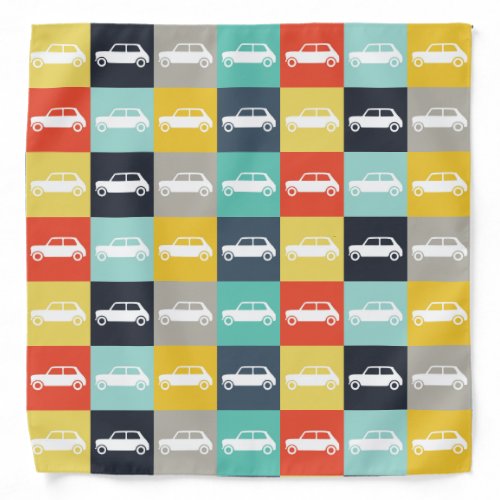 Modern Vintage Checkerboard Mini Cooper Bandana