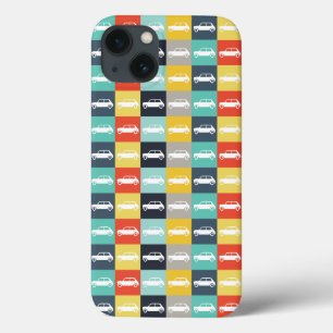 Modern Vintage Checkerboard Mini Cooper iPhone 13 Case