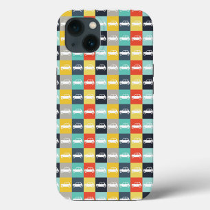 Modern Vintage Checkerboard Mini Cooper iPhone 13 Case